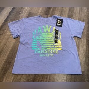 New art class Lavender Tropical Hawaii Paradise Awaits Graphic Girls Tee